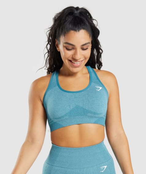 Women's Gymshark Vital Seamless 2.0 Sports Bra Turquoise | CA 1NA357